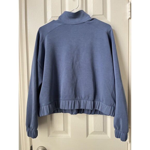 All in Motion Blue Crop Airy Sleek Full Zip Jacket Super Soft Women’s Pockets XL - Picture 2 of 8